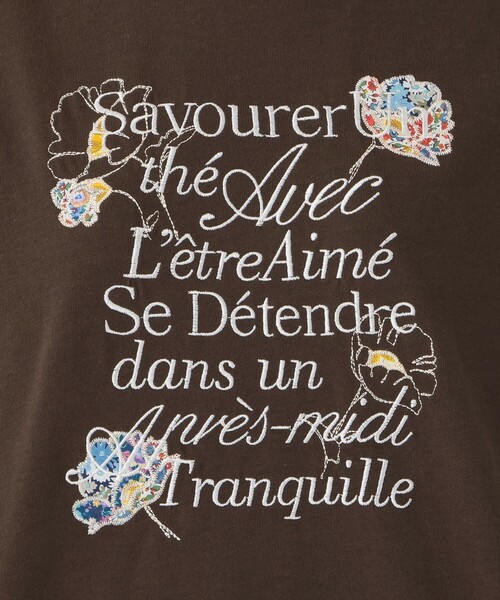 Afternoon Tea（アフタヌーンティー）の「パッチワーク刺繍Tシャツ/リバティプリント（Tシャツ/カットソー・レディース・ライトピンク/オフホワイト/ダークブラウン・MEDIUM）」の10枚目の写真
