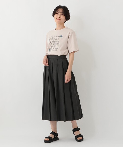 Afternoon Tea（アフタヌーンティー）の「パッチワーク刺繍Tシャツ/リバティプリント（Tシャツ/カットソー・レディース・ライトピンク/オフホワイト/ダークブラウン・MEDIUM）」の11枚目の写真