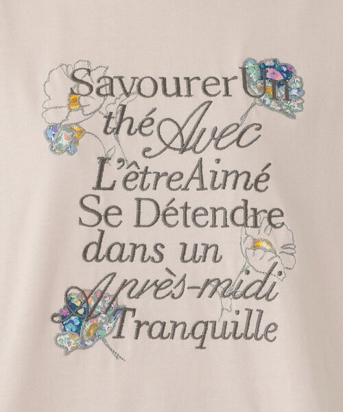 Afternoon Tea（アフタヌーンティー）の「パッチワーク刺繍Tシャツ/リバティプリント（Tシャツ/カットソー・レディース・ライトピンク/オフホワイト/ダークブラウン・MEDIUM）」の12枚目の写真
