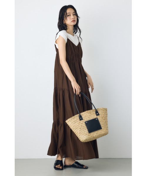 AZUL by moussy(アズールバイマウジー)の「フロントポケットバスケットトート(トートバッグ・レディース・キャメル/ブラック・FREE)」の5枚目の写真