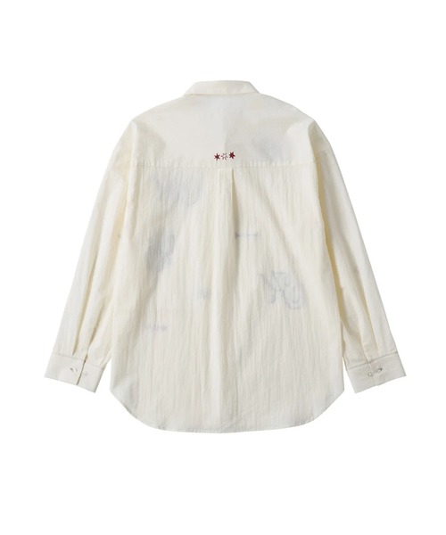Knuth Marf（クヌースマーフ）の「embroidered shirt(unisex)（シャツ/ブラウス・レディース・ストライプ/アイボリー・FREE）」の3枚目の写真