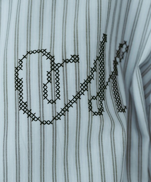 Knuth Marf（クヌースマーフ）の「embroidered shirt(unisex)（シャツ/ブラウス・レディース・ストライプ/アイボリー・FREE）」の12枚目の写真