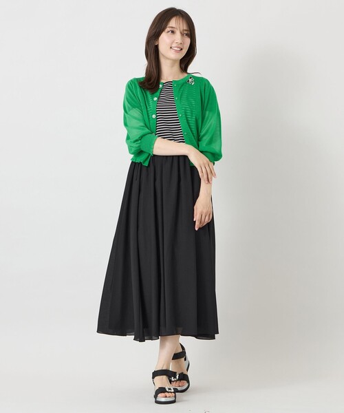 TO BE CHIC（トゥー ビー シック）の「【冨張 愛さん着用】ボーダーカットソーコンビ ワンピース（ワンピース・レディース・チャコールグレー・40）」の3枚目の写真
