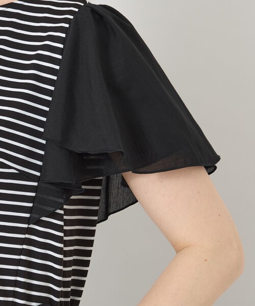 TO BE CHIC（トゥー ビー シック）の「【冨張 愛さん着用】ボーダーカットソーコンビ ワンピース（ワンピース・レディース・チャコールグレー・40）」の7枚目の写真