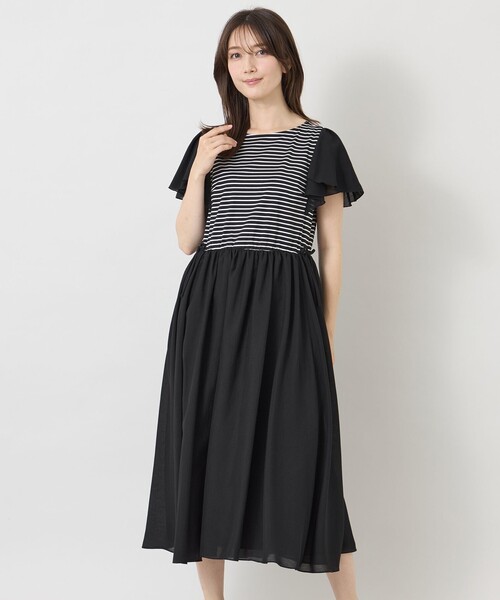 TO BE CHIC（トゥー ビー シック）の「【冨張 愛さん着用】ボーダーカットソーコンビ ワンピース（ワンピース・レディース・チャコールグレー・40）」の10枚目の写真
