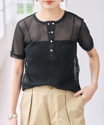 ACASAM（アカサム）の「ACASAM / アカサム メッシュヘンリー（Tシャツ/カットソー）」