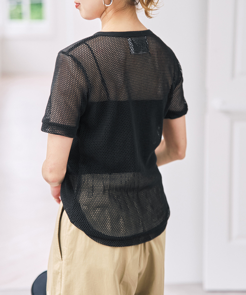 Spick & Span（スピックアンドスパン）の「ACASAM / アカサム メッシュヘンリー（Tシャツ/カットソー・レディース・ブラック/カーキ・FREE）」の14枚目の写真