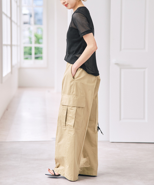 Spick & Span（スピックアンドスパン）の「ACASAM / アカサム メッシュヘンリー（Tシャツ/カットソー・レディース・ブラック/カーキ・FREE）」の16枚目の写真