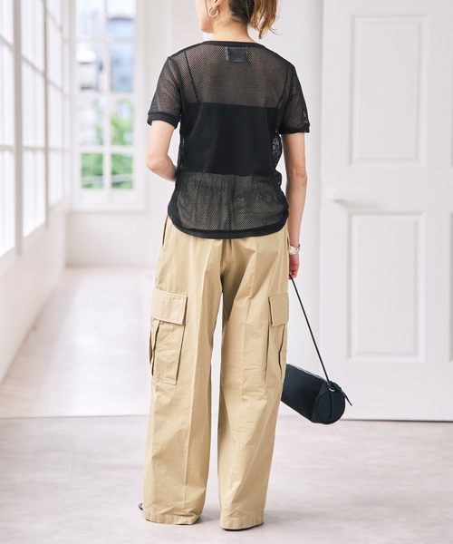 Spick & Span（スピックアンドスパン）の「ACASAM / アカサム メッシュヘンリー（Tシャツ/カットソー・レディース・ブラック/カーキ・FREE）」の17枚目の写真