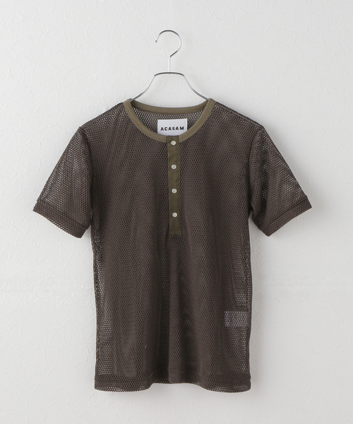 Spick & Span（スピックアンドスパン）の「ACASAM / アカサム メッシュヘンリー（Tシャツ/カットソー・レディース・ブラック/カーキ・FREE）」の5枚目の写真