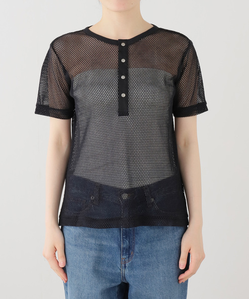 Spick & Span（スピックアンドスパン）の「ACASAM / アカサム メッシュヘンリー（Tシャツ/カットソー・レディース・ブラック/カーキ・FREE）」の7枚目の写真