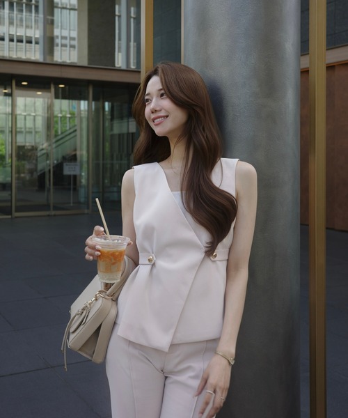 polaura(ポローラ)の「リファインドセミフレアラインパンツ(スラックス・レディース・ライトピンク・M/SM/SS)」の7枚目の写真
