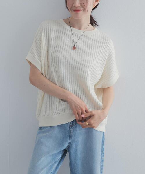 URBAN RESEARCH DOORS(アーバンリサーチドアーズ)の「ハニカムタックフレンチプルオーバー(Tシャツ/カットソー・レディース・チャコールグレー/アイボリー/イエロー系その他・FREE)」の6枚目の写真