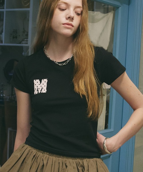 Mili affinity(ミリアフィニティー)の「ワンポイントロゴTシャツ(Tシャツ/カットソー・レディース・杢グレー/ブラック/オフホワイト/ターコイズブルー・FREE)」の3枚目の写真