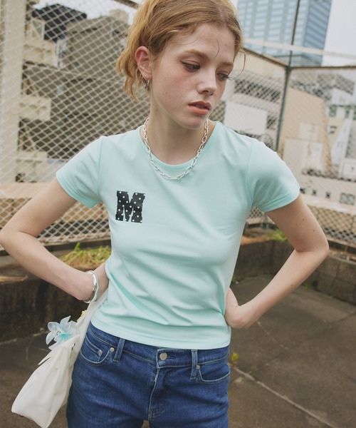 Mili affinity(ミリアフィニティー)の「ワンポイントロゴTシャツ(Tシャツ/カットソー・レディース・杢グレー/ブラック/オフホワイト/ターコイズブルー・FREE)」の5枚目の写真
