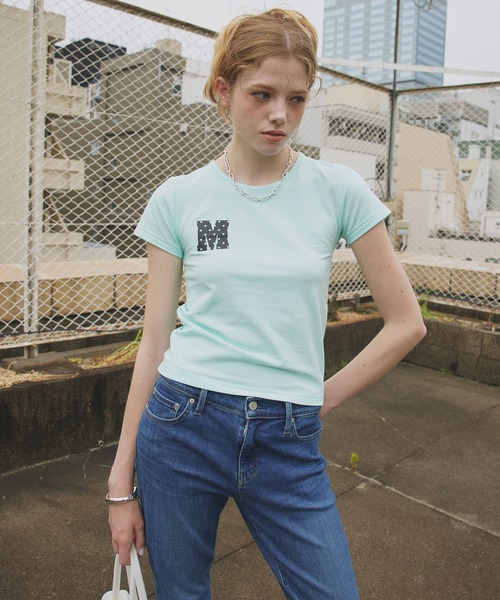 Mili affinity(ミリアフィニティー)の「ワンポイントロゴTシャツ(Tシャツ/カットソー・レディース・杢グレー/ブラック/オフホワイト/ターコイズブルー・FREE)」の7枚目の写真