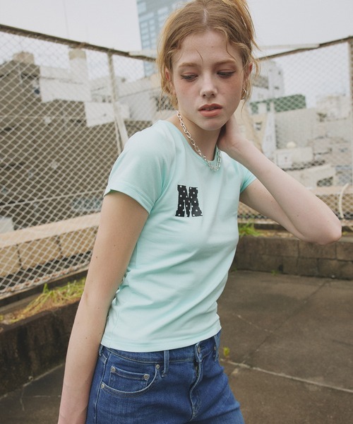 Mili affinity(ミリアフィニティー)の「ワンポイントロゴTシャツ(Tシャツ/カットソー・レディース・杢グレー/ブラック/オフホワイト/ターコイズブルー・FREE)」の8枚目の写真