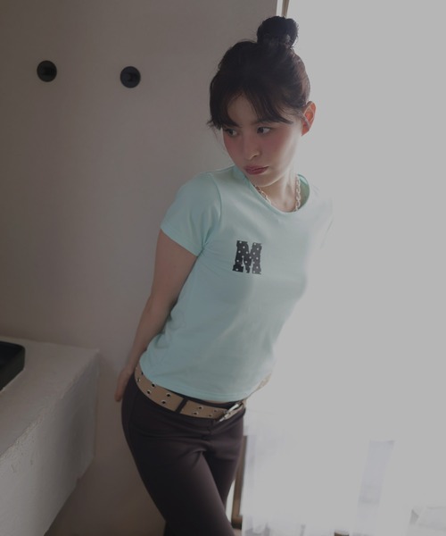 Mili affinity(ミリアフィニティー)の「ワンポイントロゴTシャツ(Tシャツ/カットソー・レディース・杢グレー/ブラック/オフホワイト/ターコイズブルー・FREE)」の12枚目の写真