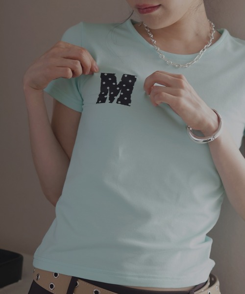 Mili affinity(ミリアフィニティー)の「ワンポイントロゴTシャツ(Tシャツ/カットソー・レディース・杢グレー/ブラック/オフホワイト/ターコイズブルー・FREE)」の13枚目の写真