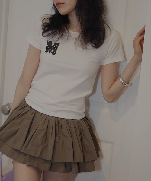 Mili affinity(ミリアフィニティー)の「ワンポイントロゴTシャツ(Tシャツ/カットソー・レディース・杢グレー/ブラック/オフホワイト/ターコイズブルー・FREE)」の21枚目の写真