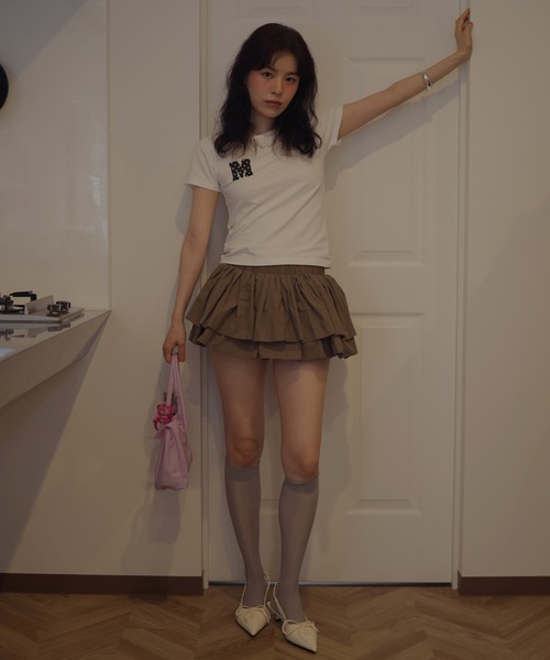 Mili affinity(ミリアフィニティー)の「ワンポイントロゴTシャツ(Tシャツ/カットソー・レディース・杢グレー/ブラック/オフホワイト/ターコイズブルー・FREE)」の22枚目の写真
