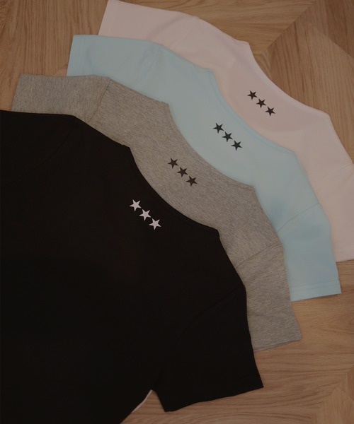 Mili affinity(ミリアフィニティー)の「ワンポイントロゴTシャツ(Tシャツ/カットソー・レディース・杢グレー/ブラック/オフホワイト/ターコイズブルー・FREE)」の10枚目の写真