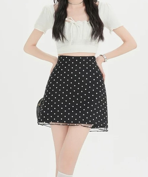 IRADOWL(アイラドール)の「ドット柄タイトミニスカート(スカート・レディース・ホワイト/ブラック・LARGE/MEDIUM/SMALL)」の4枚目の写真