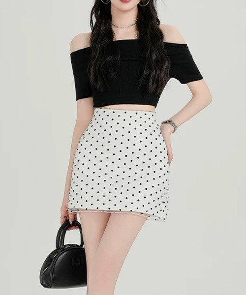 IRADOWL(アイラドール)の「ドット柄タイトミニスカート(スカート・レディース・ホワイト/ブラック・LARGE/MEDIUM/SMALL)」の18枚目の写真