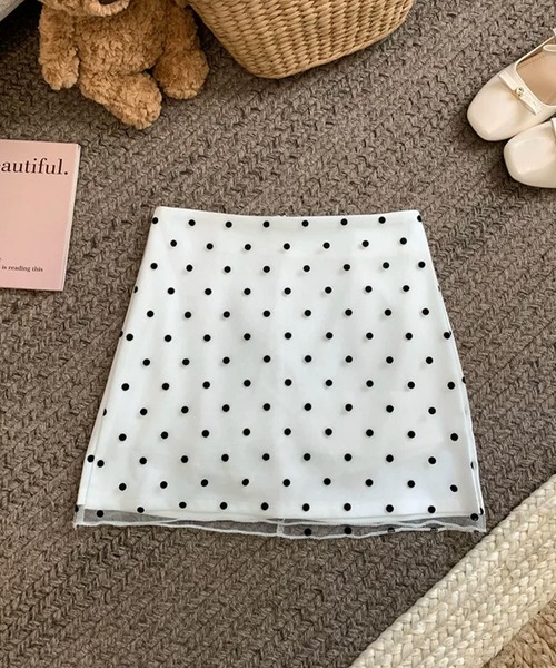 IRADOWL(アイラドール)の「ドット柄タイトミニスカート(スカート・レディース・ホワイト/ブラック・LARGE/MEDIUM/SMALL)」の21枚目の写真
