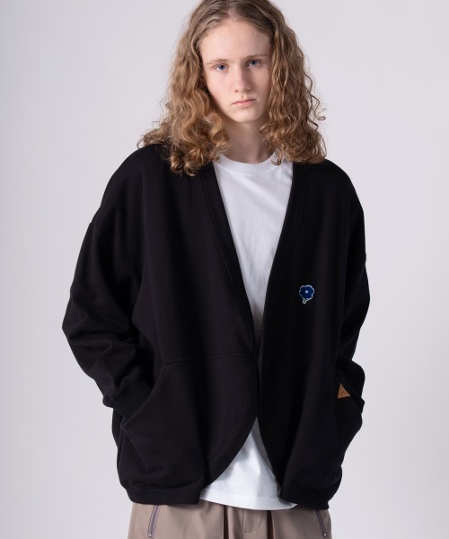 rehacer(レアセル)の「rehacer : Arc back Dolman Cardigan / アークバック ドルマン カーディガン(カーディガン/ボレロ・メンズ・ブラック/グレー・SMALL/MEDIUM/X-LARGE/LARGE)」の1枚目の写真