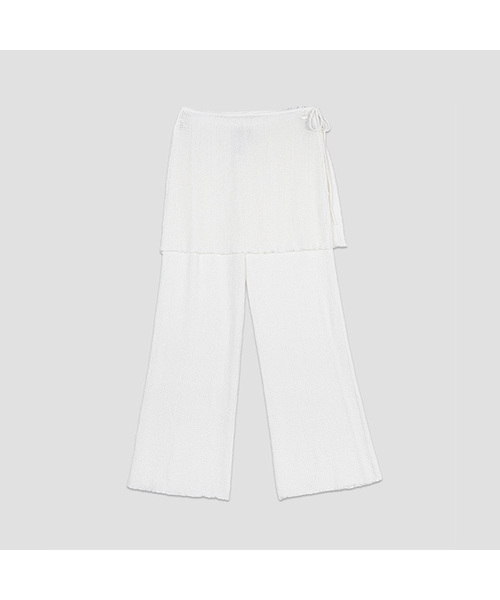 ATELIER NAIN(アトリエナイン)の「AIRY WAVE COVER-UP PANTS SET UP (PT-5800)(その他パンツ・レディース・ホワイト/ライトグリーン・MEDIUM/SMALL)」の1枚目の写真