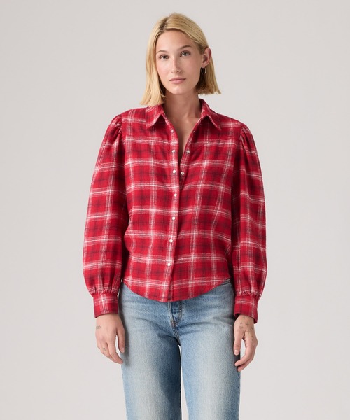 Levi's（リーバイス）の「Levi's/リーバイス ジュナ ウエスタンシャツ（シャツ/ブラウス・レディース・レッド・S/XS/M）」の2枚目の写真