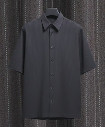 【残りわずか】メランジシャドーストライプシャツ レギュラーカラー |オフィスカジュアル/ビジネス/夏服/通勤/吸水速乾/防シワ