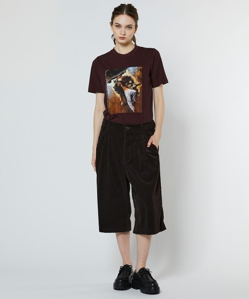 DOUBLE STANDARD CLOTHING(ダブルスタンダードクロージング)の「コーデュロイフロントタックハーフパンツ(その他パンツ・レディース・ブラウン/ブラック・36/38)」の15枚目の写真
