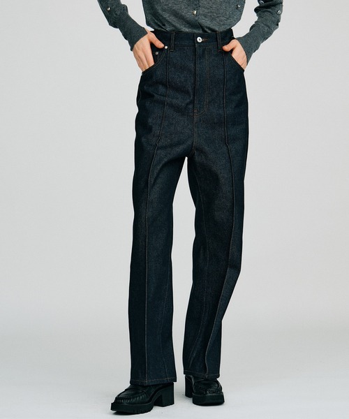 PRANK PROJECT(プランクプロジェクト)の「【2026Autumn Pre-Order】ピンタックハイウエストストレートパンツ / Pintuck High-Waist Straight Pants(スラックス・レディース・ネイビー/ベージュ・38/36)」の14枚目の写真