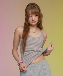 SHELL STRIPE SLEEVELESS / PINK