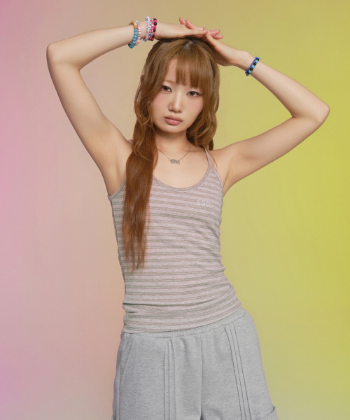 ASON（アズオン）の「SHELL STRIPE SLEEVELESS / PINK（Tシャツ/カットソー・レディース・その他・FREE）」の6枚目の写真