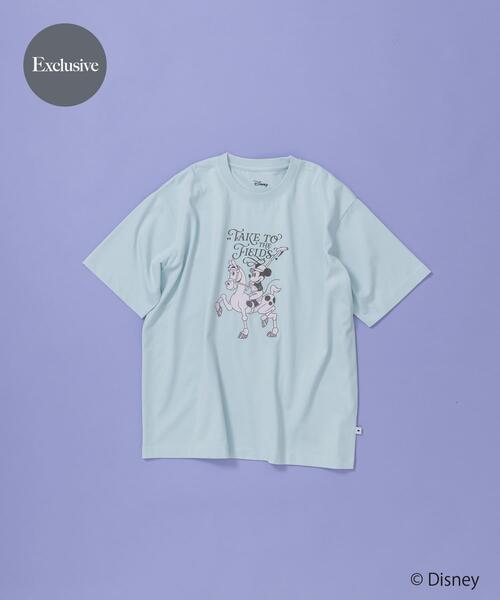 SENSE OF PLACE by URBAN RESEARCH(センスオブプレイスバイアーバンリサーチ)の「別注/Disney/グラフィックTシャツA(Tシャツ/カットソー・メンズ・ライトグレー/ライトブルー/ブラウン・MEDIUM/LARGE)」の1枚目の写真