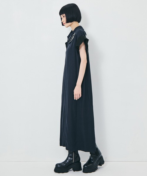 TOGA PULLA（トーガ　プルラ）の「【TOGA PULLA/トーガプルラ】Rayon silk twill dress/レーヨンシルクツイルドレス（ワンピース・レディース・ブラック・38）」の3枚目の写真