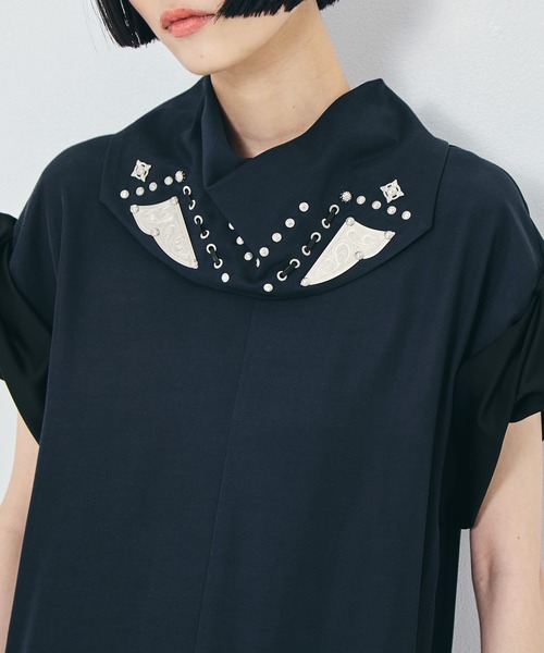 TOGA PULLA（トーガ　プルラ）の「【TOGA PULLA/トーガプルラ】Rayon silk twill dress/レーヨンシルクツイルドレス（ワンピース・レディース・ブラック・38）」の6枚目の写真