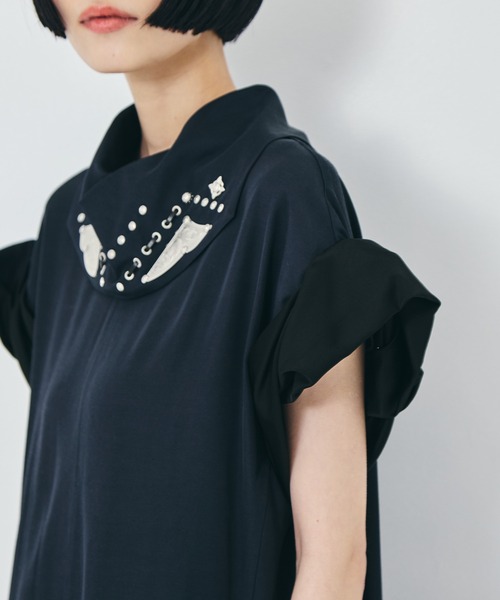 TOGA PULLA（トーガ　プルラ）の「【TOGA PULLA/トーガプルラ】Rayon silk twill dress/レーヨンシルクツイルドレス（ワンピース・レディース・ブラック・38）」の7枚目の写真