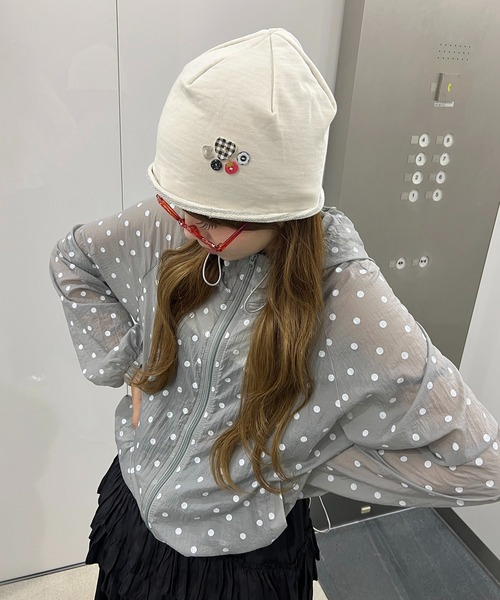 WC（ダブル シー）の「ボタンデザインビーニー（ニットキャップ/ビーニー・レディース・ホワイト・FREE）」の4枚目の写真