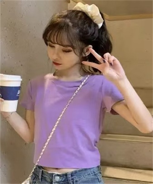 Dream garden(ドリームガーデン)の「ウエスト見せ 可愛いバックリボンTシャツ(Tシャツ/カットソー・レディース・ホワイト/ブラック/パープル/イエロー/グリーン・M/L/XL/XXL)」の17枚目の写真