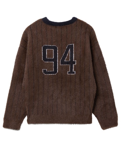 X-girl(エックスガール)の「GAME SHIRT JACQUARD SHAGGY KNIT TOP(ニット/セーター・レディース・ブラウン/ブラック・ONE SIZE)」の14枚目の写真