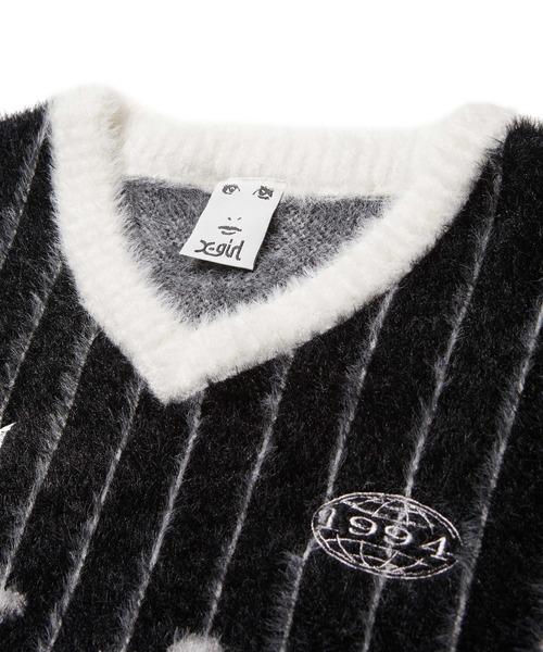 X-girl(エックスガール)の「GAME SHIRT JACQUARD SHAGGY KNIT TOP(ニット/セーター・レディース・ブラウン/ブラック・ONE SIZE)」の17枚目の写真