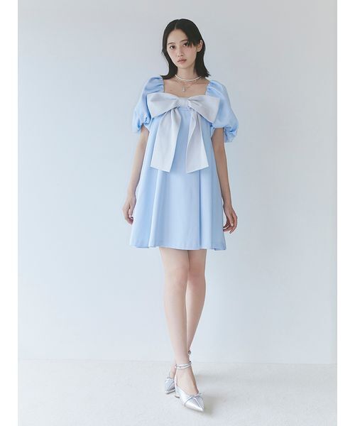 FURFUR(ファーファー)の「【限定カラー】ビッグリボンミニドレス(その他トップス・レディース・ベージュ/マルチ/ブラック・F)」の12枚目の写真