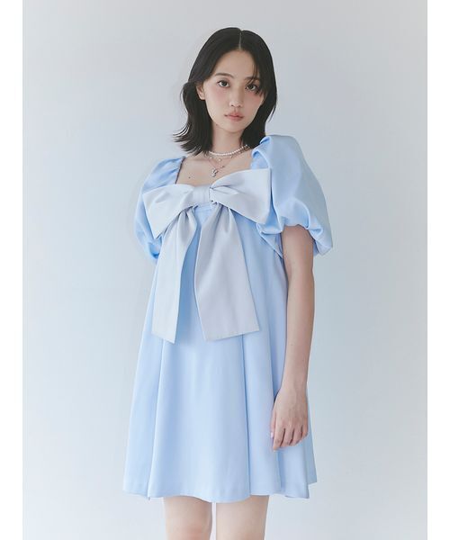 FURFUR(ファーファー)の「【限定カラー】ビッグリボンミニドレス(その他トップス・レディース・ベージュ/マルチ/ブラック・F)」の13枚目の写真