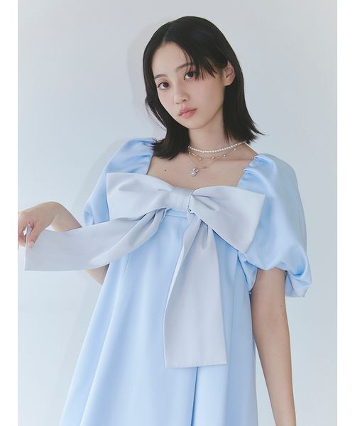 FURFUR(ファーファー)の「【限定カラー】ビッグリボンミニドレス(その他トップス・レディース・ベージュ/マルチ/ブラック・F)」の14枚目の写真