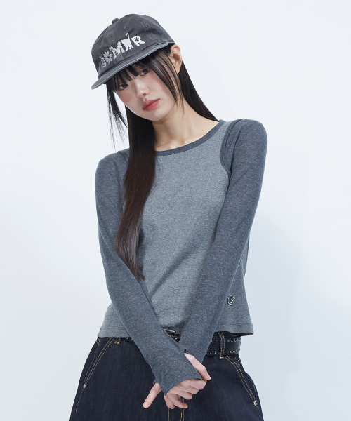 LMR(エルエムアール)の「スリムリブレイヤード長袖Tシャツグレー(Tシャツ/カットソー・レディース・チャコールグレー・SMALL/MEDIUM)」の15枚目の写真