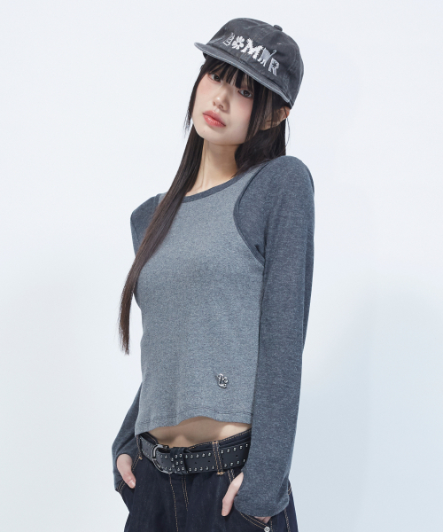 LMR(エルエムアール)の「スリムリブレイヤード長袖Tシャツグレー(Tシャツ/カットソー・レディース・チャコールグレー・SMALL/MEDIUM)」の16枚目の写真